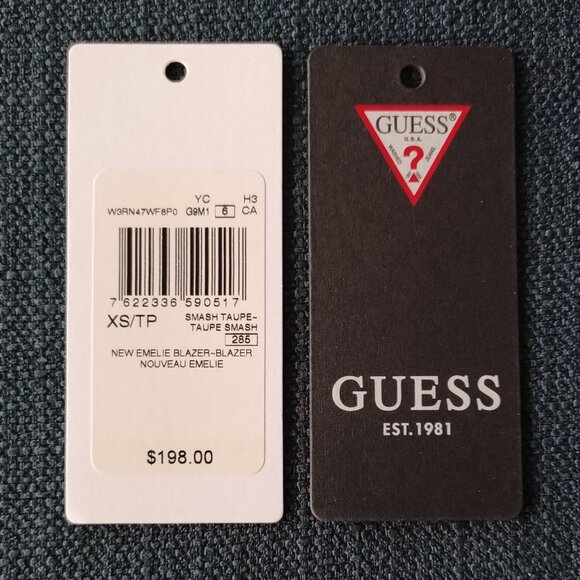 GUESS Fitted Vegan Leather Double-Breasted Emelie Blazer EUC - Picture 11 of 15